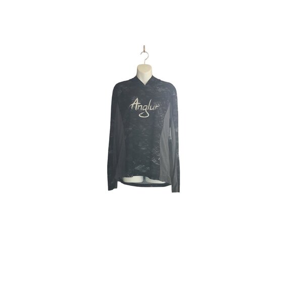 NWT Anglur Black and Gray Hooded Long Sleeve Top - Picture 1 of 5
